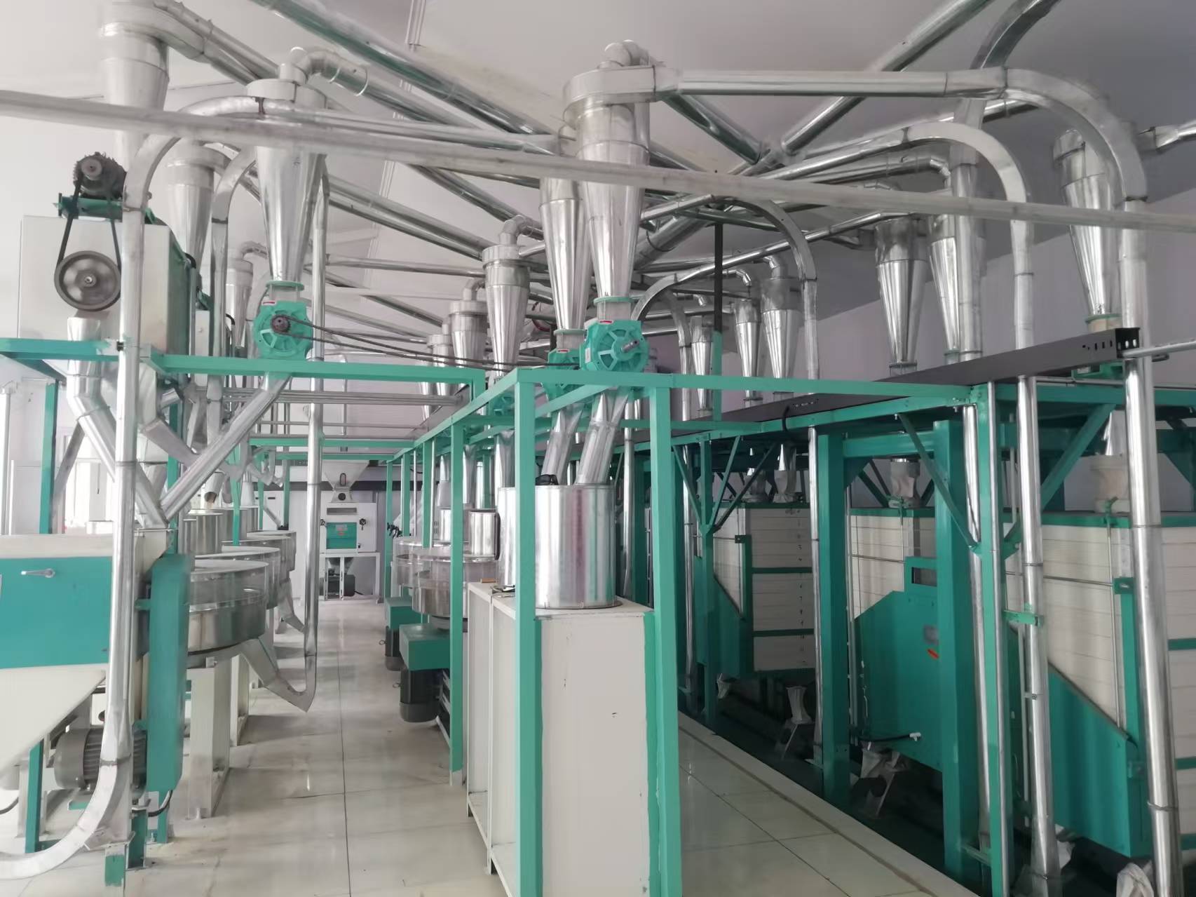 河北省黃驊市石磨面粉機生產線，日處理小麥30噸
